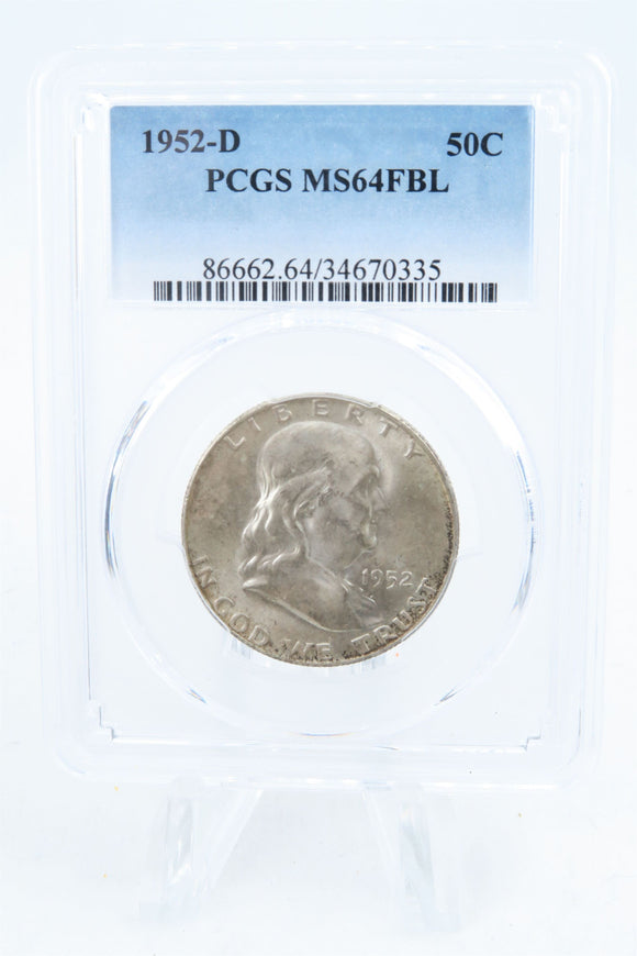 1952-D PCGS MS64FBL Franklin Half Dollar Full Bell Lines 50C