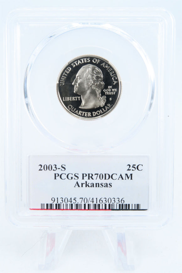 2003-S PCGS PR70DCAM Arkansas State Quarter Proof 25C