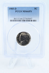 1985-D PCGS MS66FS Jefferson Nickel Full Steps Business Strike 5C