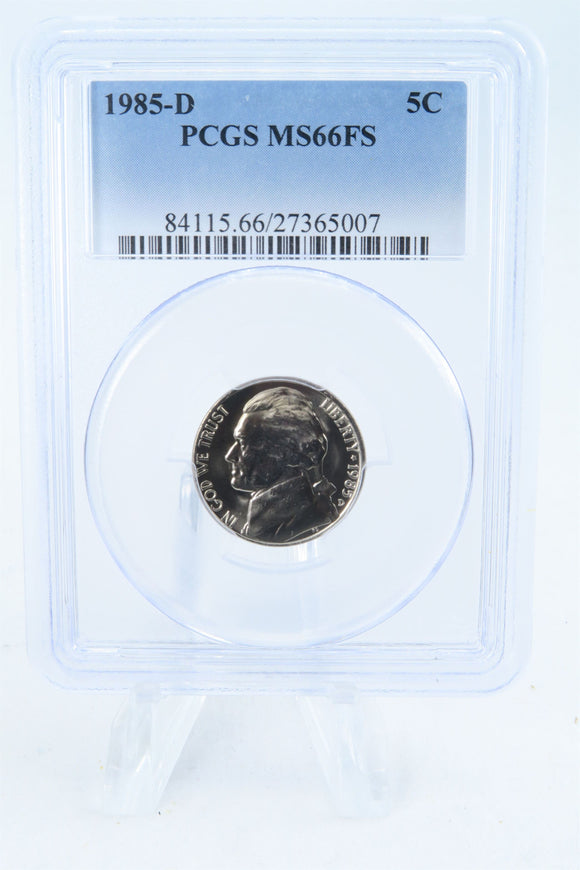 1985-D PCGS MS66FS Jefferson Nickel Full Steps Business Strike 5C