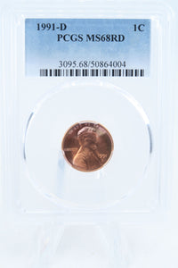 1991-D PCGS MS68RD Lincoln Memorial Cent Business Strike 1C
