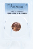 1991-D PCGS MS68RD Lincoln Memorial Cent Business Strike 1C