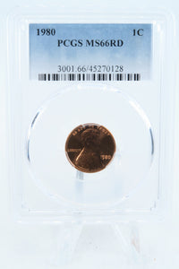 1980-P PCGS MS66RD Lincoln Memorial Cent Business Strike 1C