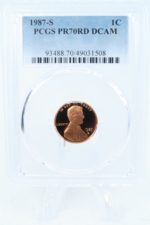 1987-S PCGS PR70DCAM Lincoln Memorial Cent Proof 1C