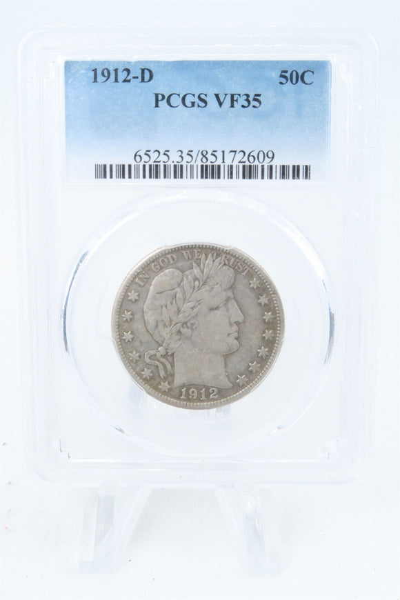 1912-D PCGS VF35 Barber Half Dollar Business Strike 50C