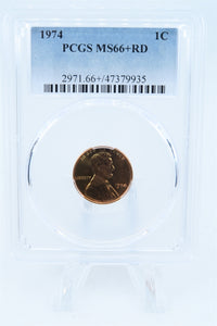 1974-P PCGS MS66+RD Lincoln Memorial Cent Business Strike 1C