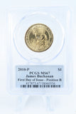 2010-P PCGS MS67 James Buchanan Position B Presidential Dollar