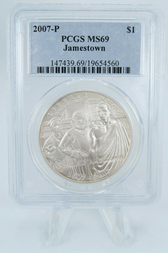 2007-P PCGS MS69 Jamestown Modern Commemorative Silver Dollar Business Strike