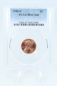 1990-D PCGS MS67RD Lincoln Memorial Cent Business Strike 1C