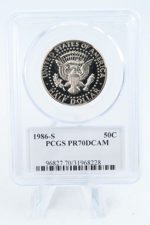 1986-S PCGS PR70DCAM Kennedy Half Dollar Proof 50C