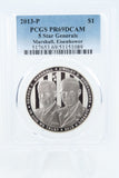 2013-P PCGS PR69DCAM 5 Star Generals Silver Modern Commemorative Dollar Proof
