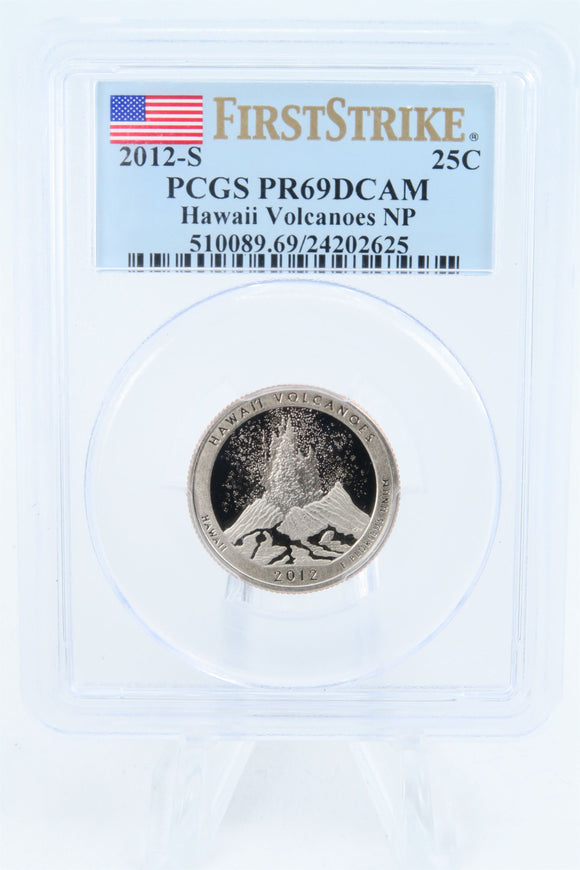 2012-S PCGS PR69DCAM Hawaii Volcanoes NP Quarter Proof 25C