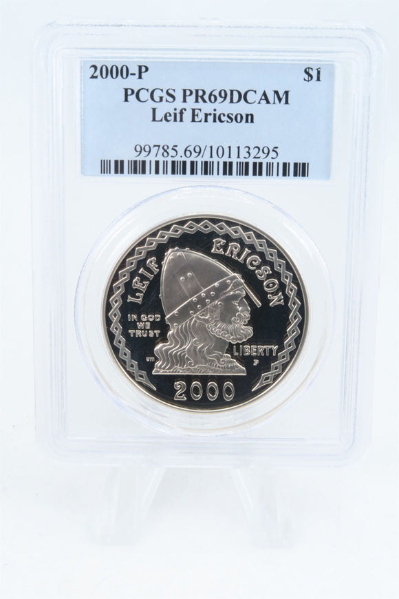 2000-P PCGS PR69DCAM Leif Ericson Silver Modern Commemorative Dollar Proof