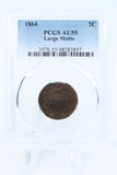 1864-P PCGS AU55BN Large Motto Two (2) Cent Piece Business Strike 2C