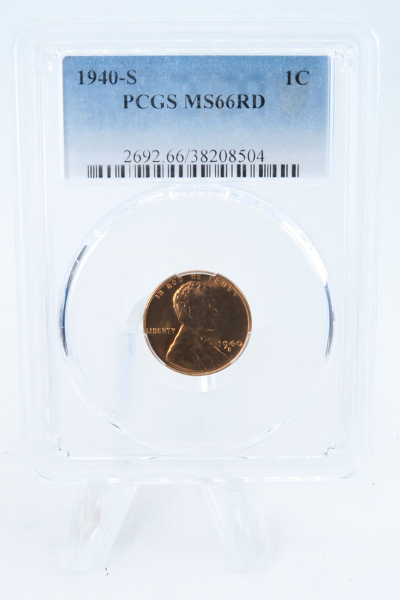 1940-S PCGS MS66RD Lincoln Wheat Cent Business Strike 1C