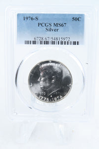 1976-S PCGS MS67 Silver Kennedy Half Dollar Business Strike 50C