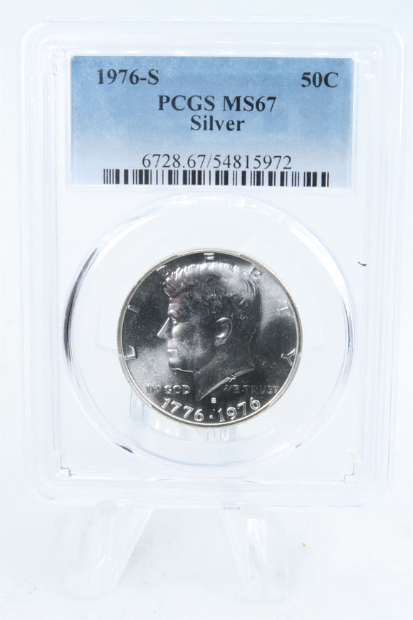 1976-S PCGS MS67 Silver Kennedy Half Dollar Business Strike 50C
