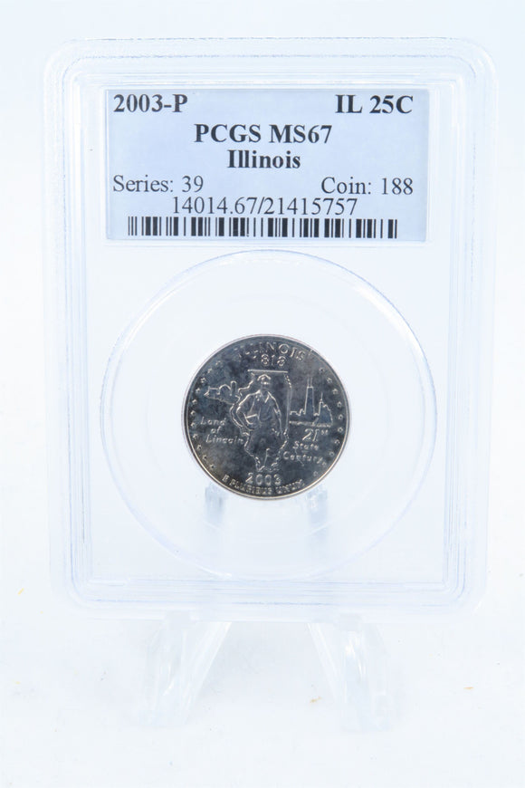 2003-P PCGS MS67 Illinois State Quarter Business Strike 25C