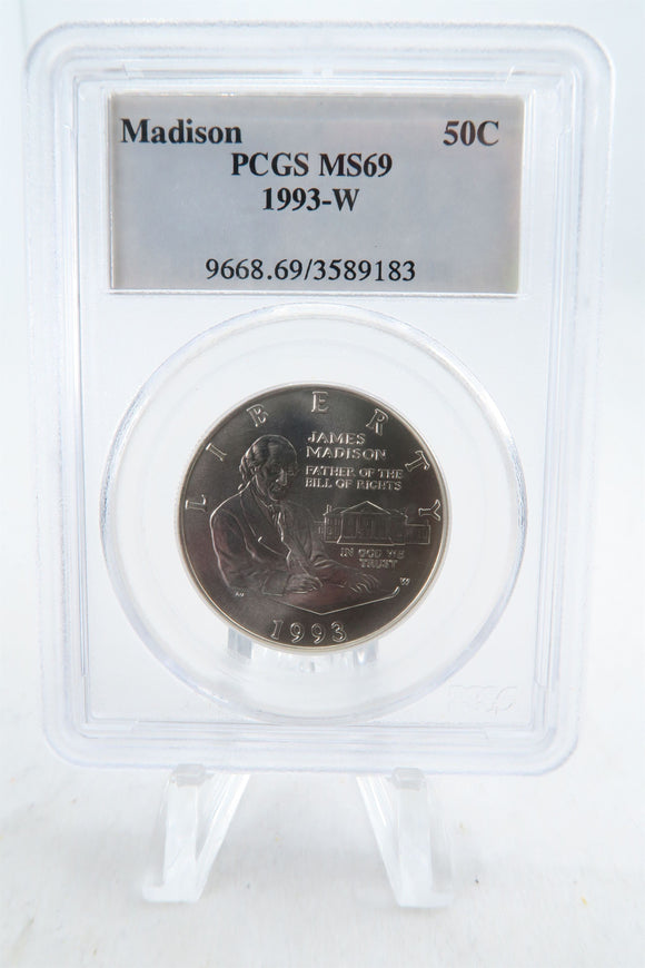 1993-W PCGS MS69 Madison Modern Commemorative Half Dollar 50C