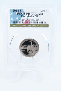 2014-S PCGS PR70DCAM Everglades NP Quarter Proof 25C