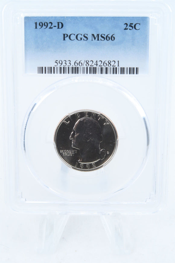 1992-D PCGS MS66 Washington Quarter Business Strike 25C