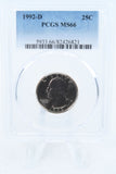 1992-D PCGS MS66 Washington Quarter Business Strike 25C