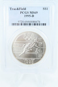 1995-D PCGS MS69 Track & Field Silver Modern Commemorative Dollar