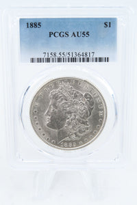 1885-P PCGS AU55 Morgan Dollar Business Strike