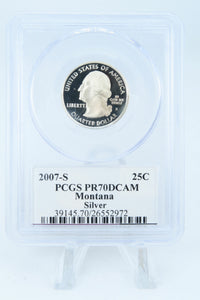 2007-S PCGS PR70DCAM Silver Montana State Quarter Proof 25C