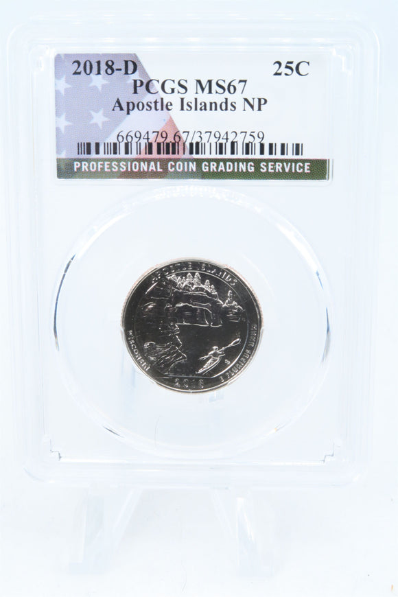 2018-D PCGS MS67 Apostle Islands NP Quarter Business Strike 25C