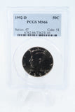 1992-D PCGS MS66 Kennedy Half Dollar Business Strike 50C