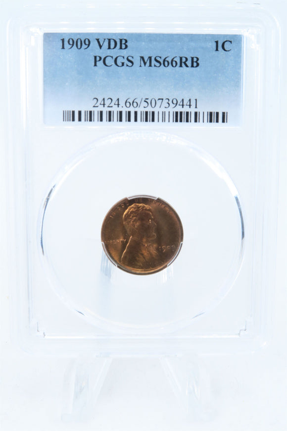 1909-P PCGS MS66RB VDB Lincoln Wheat Cent Business Strike 1C