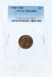 1909-P PCGS MS66RB VDB Lincoln Wheat Cent Business Strike 1C