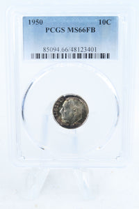 1950-P PCGS MS66FB Roosevelt Dime Business Strike 10C