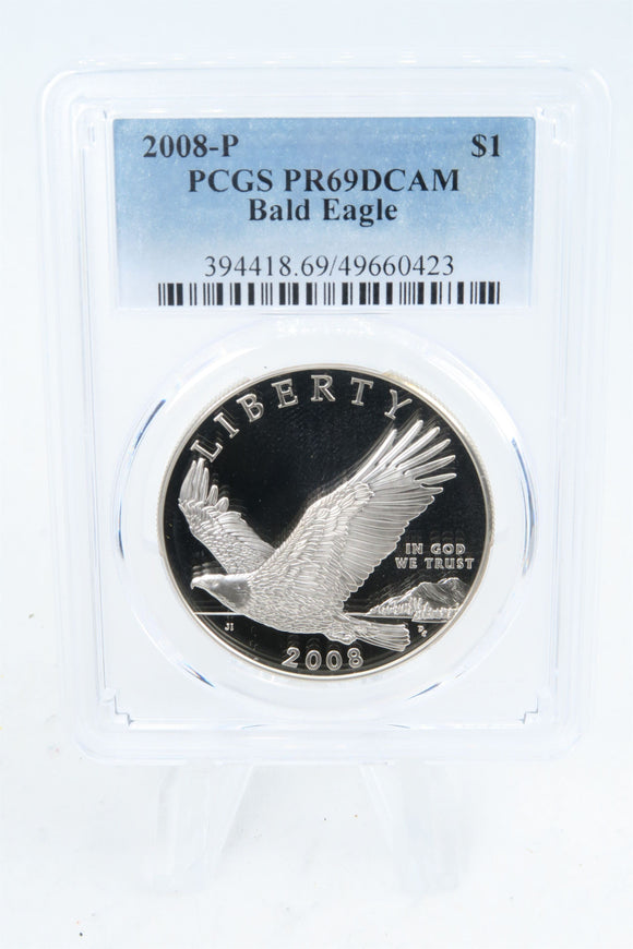 2008-P PCGS PR69DCAM Bald Eagle Silver Modern Commemorative Dollar Proof
