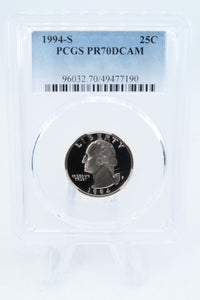 1994-S PCGS PR70DCAM Washington Quarter Proof 25C