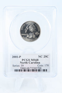 2001-P PCGS MS68 North Carolina State Quarter Business Strike 25C