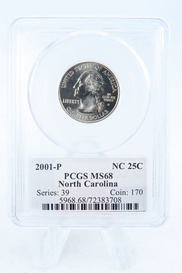 2001-P PCGS MS68 North Carolina State Quarter Business Strike 25C