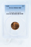 1945-P PCGS MS66+RD Lincoln Wheat Cent Business Strike 1C