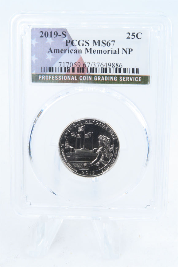 2019-S PCGS MS67 American Memorial NP Quarter Business Strike 25C