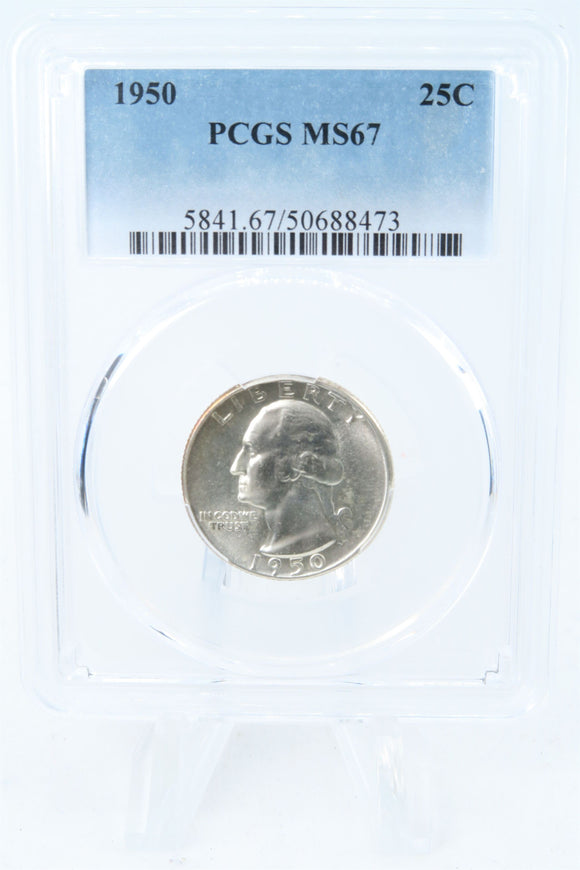 1950-P PCGS MS67 Washington Quarter Business Strike 25C