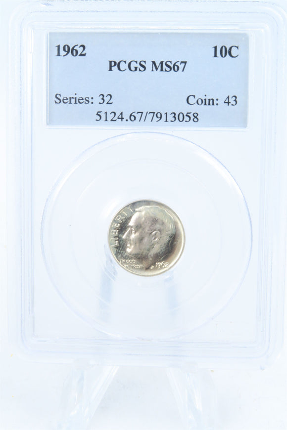1962-P PCGS MS67 Roosevelt Dime Business Strike 10C
