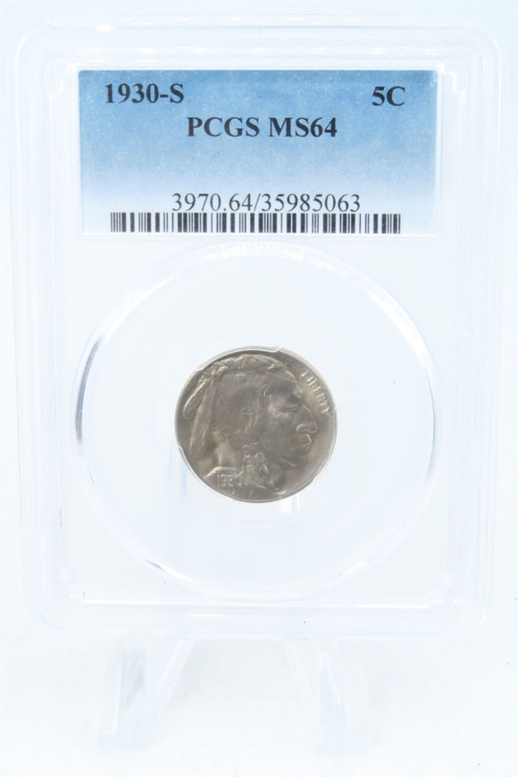 1930-S PCGS MS64 Buffalo Nickel Business Strike 5C