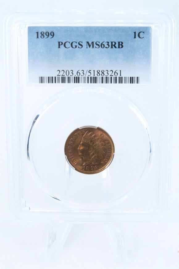1899-P PCGS MS63RB Indian Cent Business Strike 1C