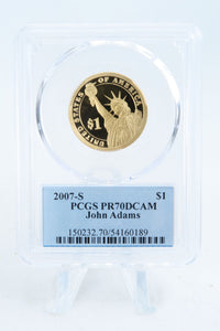 2007-S PCGS PR70DCAM John Adams Presidential Dollar Proof