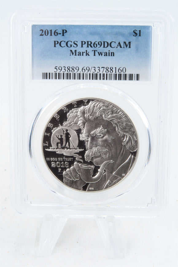 2016-P PCGS PR69DCAM Mark Twain Silver Modern Commemorative Dollar Proof