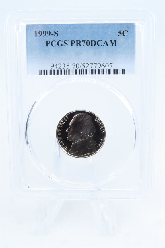 1999-S PCGS PR70DCAM Jefferson Nickel Proof 5C
