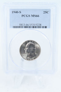1940-S PCGS MS66 Washington Quarter Business Strike 25C