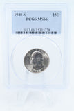 1940-S PCGS MS66 Washington Quarter Business Strike 25C