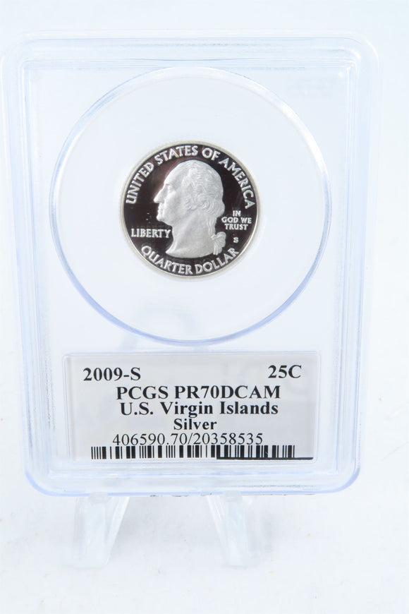 2009-S PCGS PR70DCAM Silver U.S. Virgin Islands Quarter Proof 25C